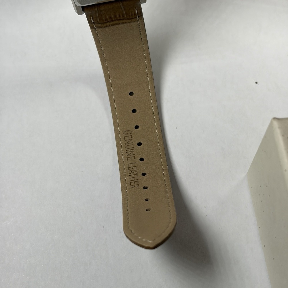 BREDA Virgil 1736j Rectangle Green Dial Brown Croc Leather Band Watch - Picture 6 of 8